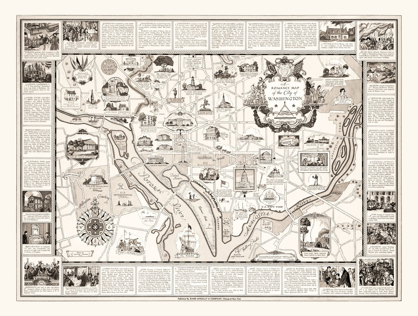 Vintage Map of Washington, DC, 1938