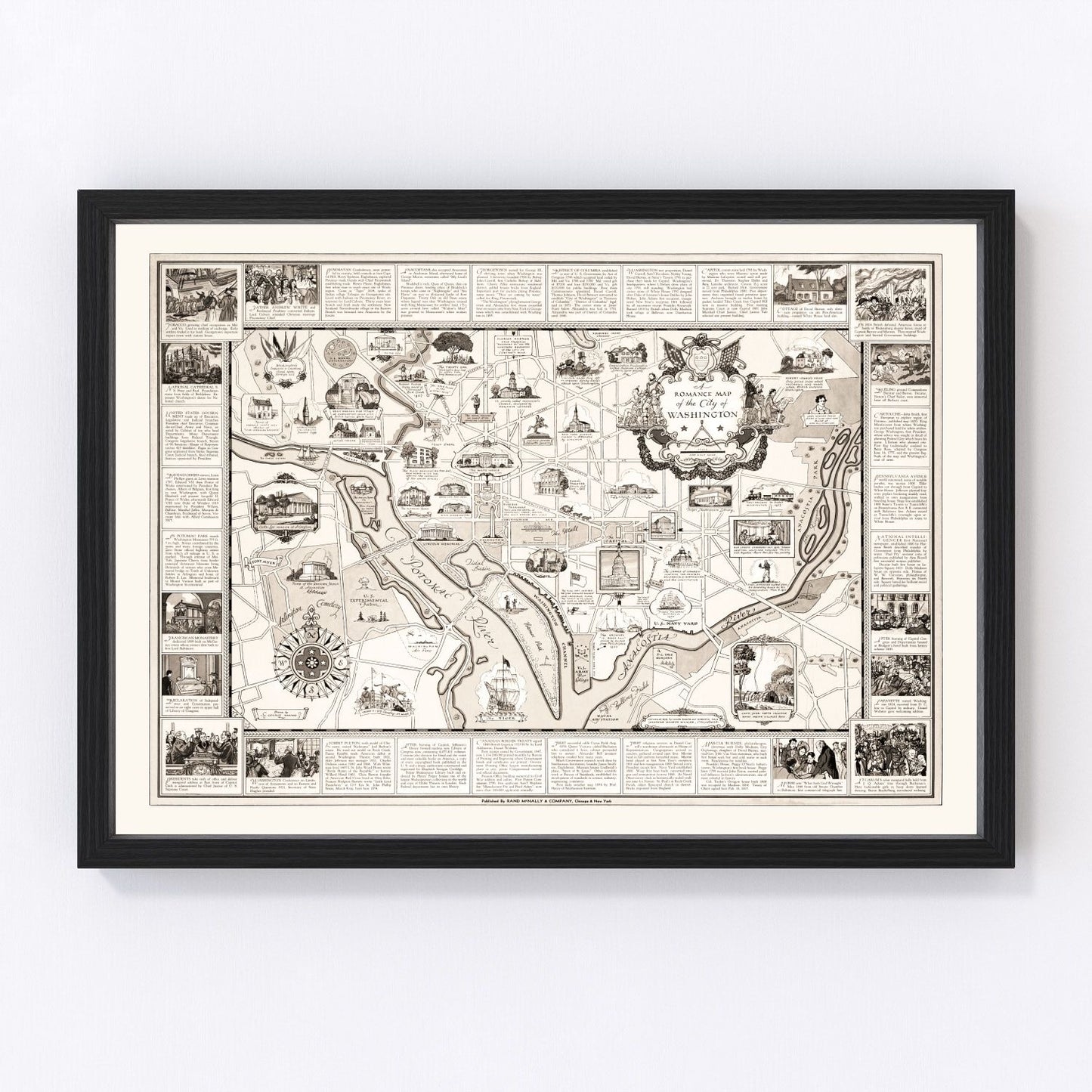 Vintage map of Washington, DC, 1938, the nation's capital, digitally restored