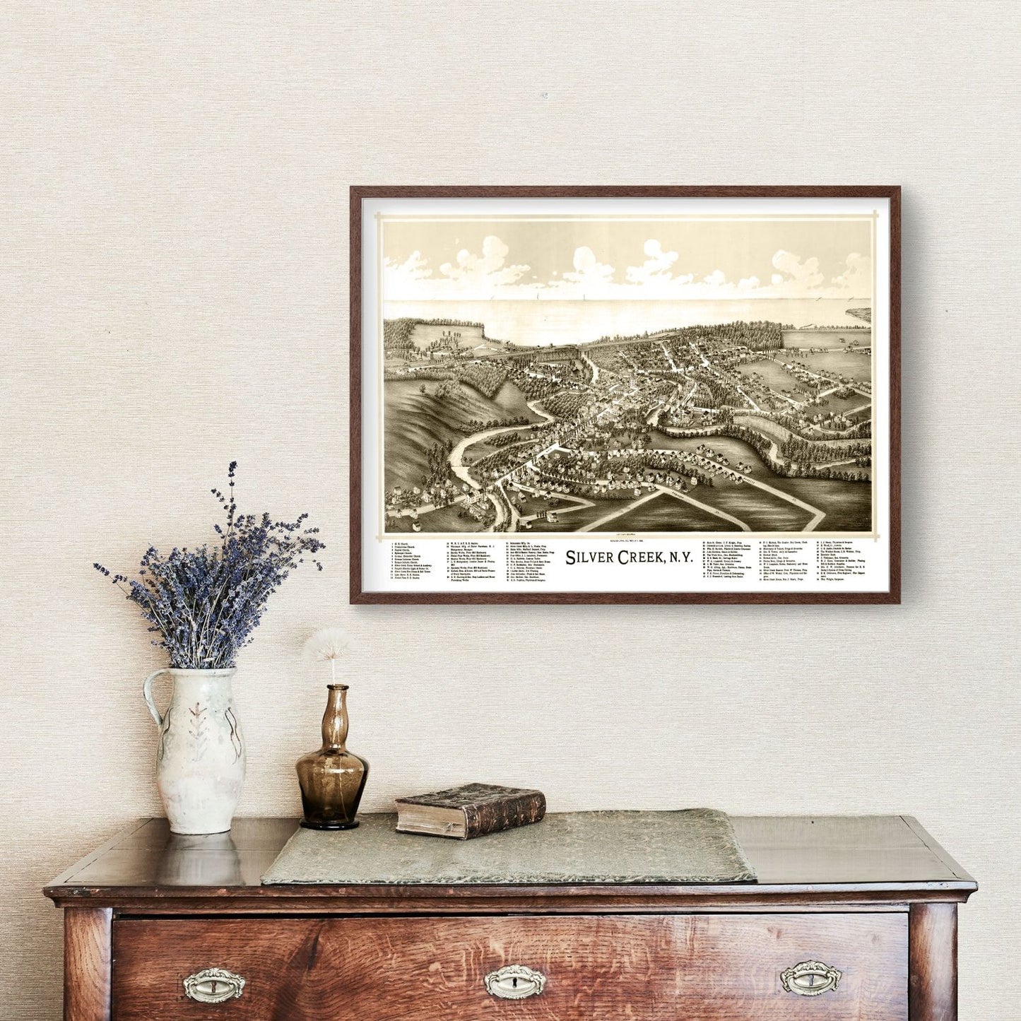 Vintage Map of Silver Creek, New York, 1892