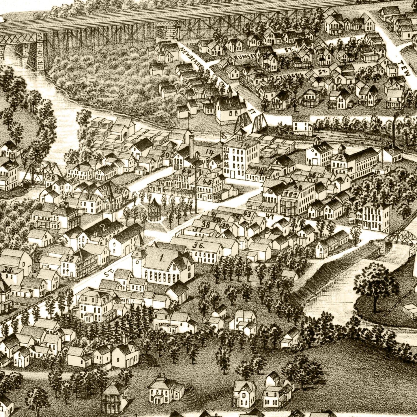 Vintage Map of Silver Creek, New York, 1892