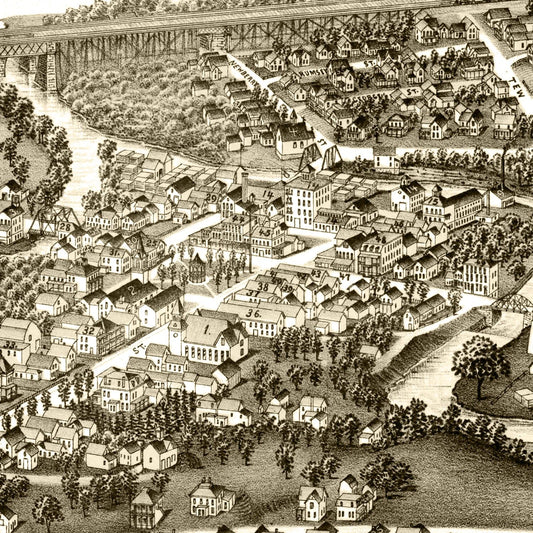 Vintage Map of Silver Creek, New York, 1892