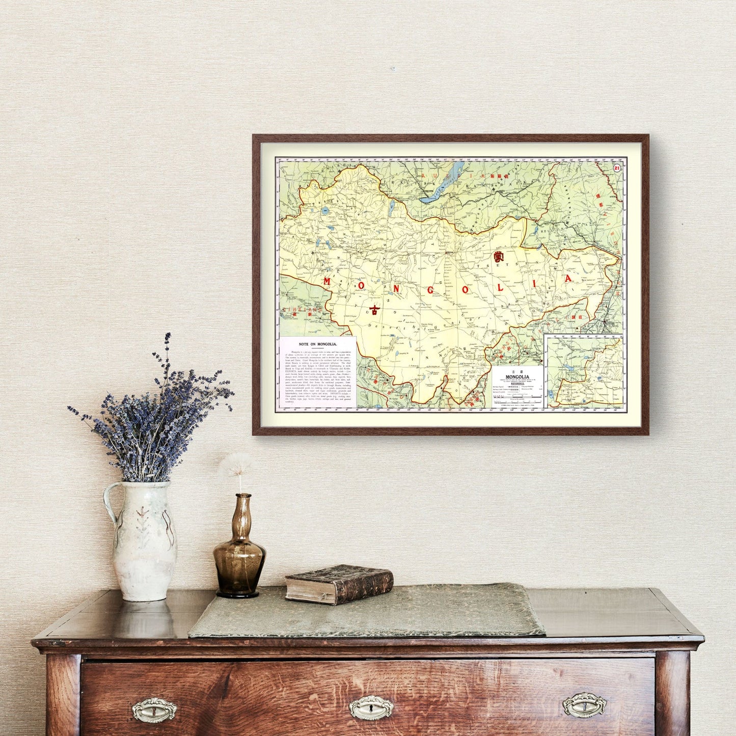 Vintage Map of Mongolia, 1917