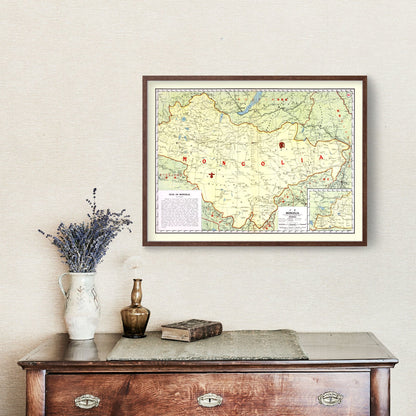 Vintage Map of Mongolia, 1917
