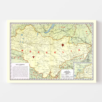 Vintage Map of Mongolia, 1917