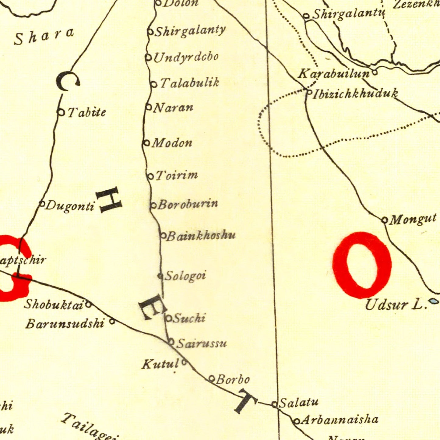 Vintage Map of Mongolia, 1917