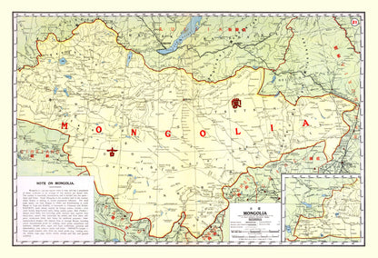 Vintage Map of Mongolia, 1917