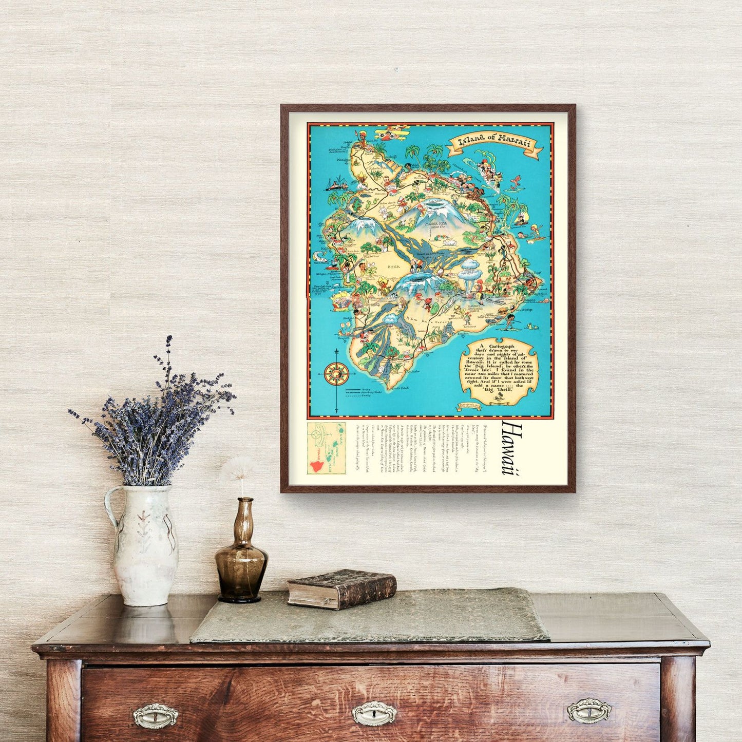Vintage Map of Hawaii, 1935 (Regional)