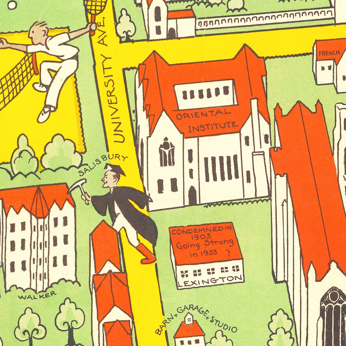 Vintage Map of University of Chicago Area, 1932