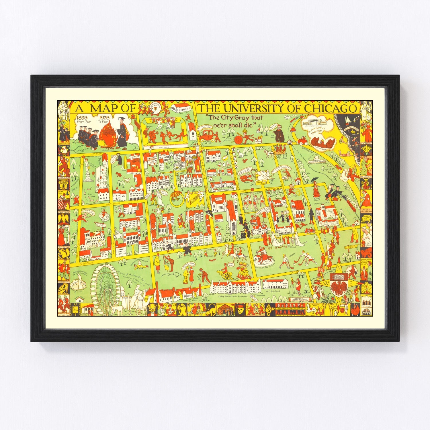 Vintage map of University of Chicago area, 1932