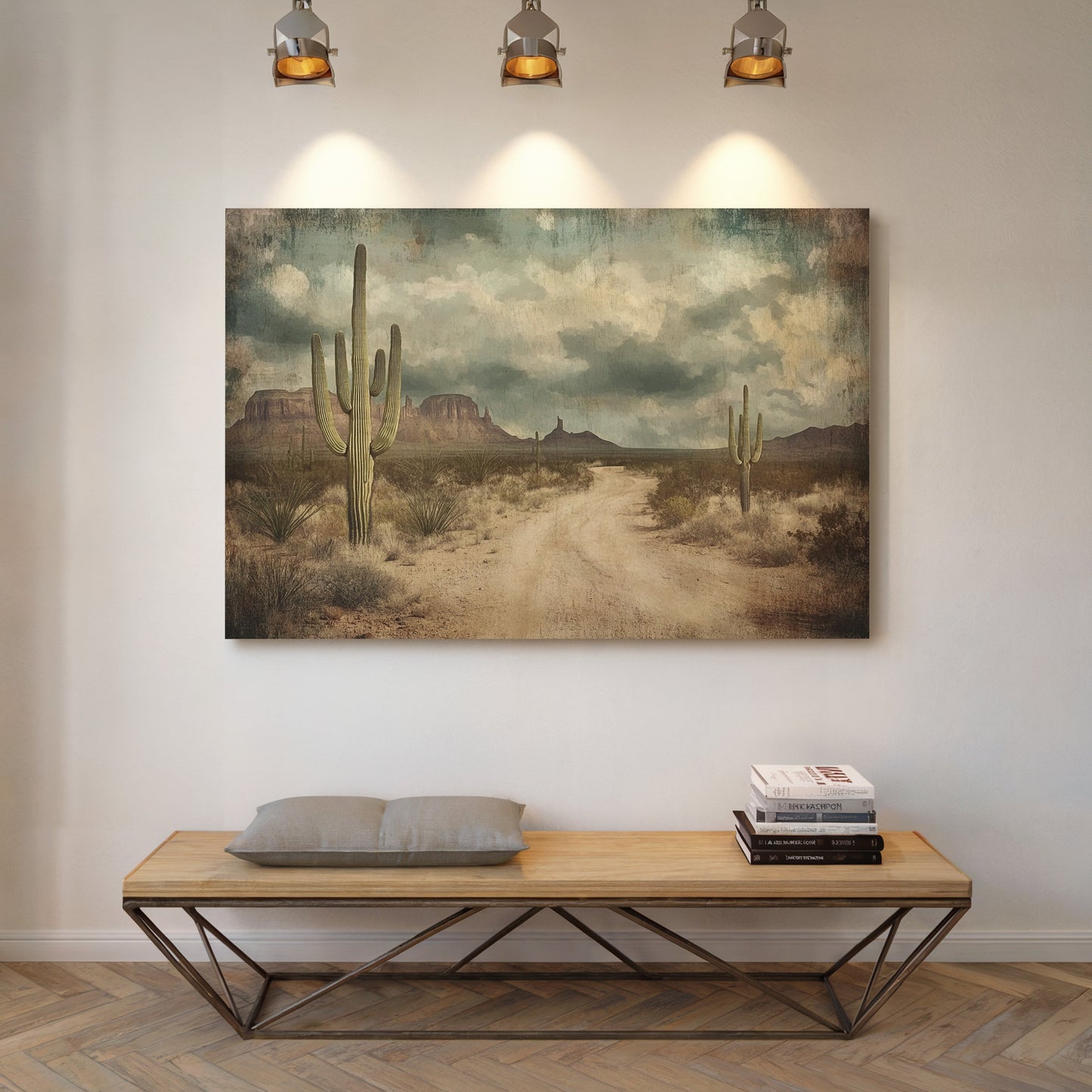 Rustic Desert Road Vintage Western Landscape Print
