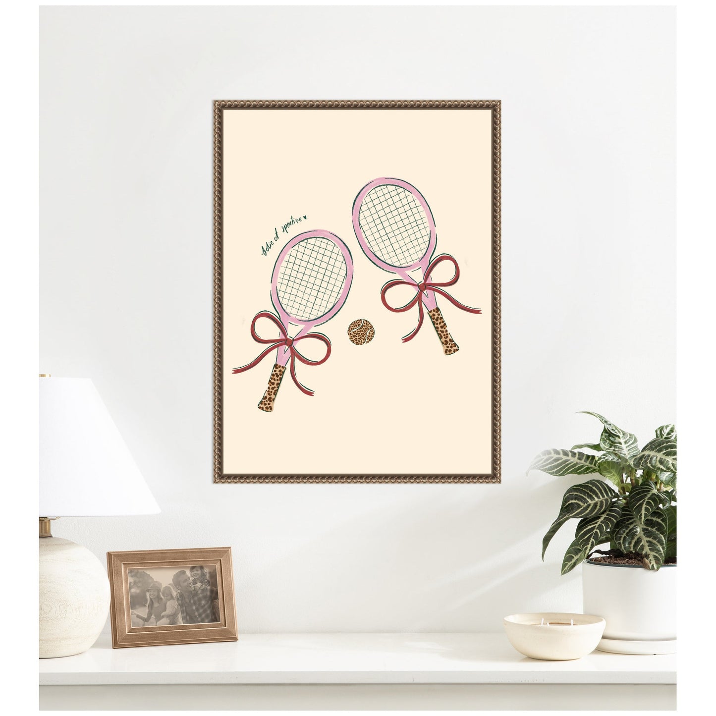 Tennis Club Rackets Framed Canvas Wall Art