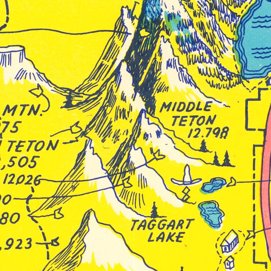 Vintage Grand Teton National Park Map, 1947