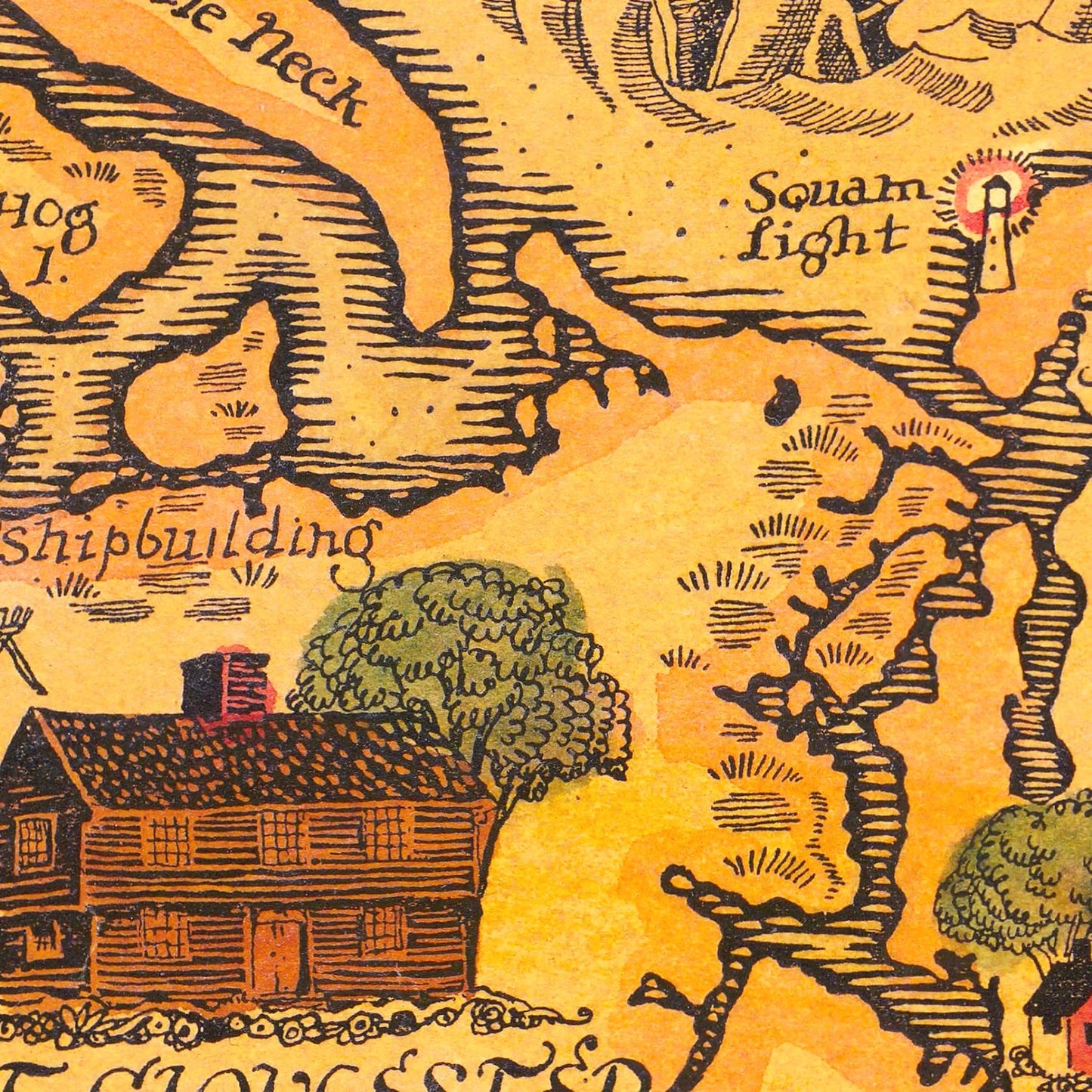 Vintage Map of Cape Ann, Massachusetts, 1927