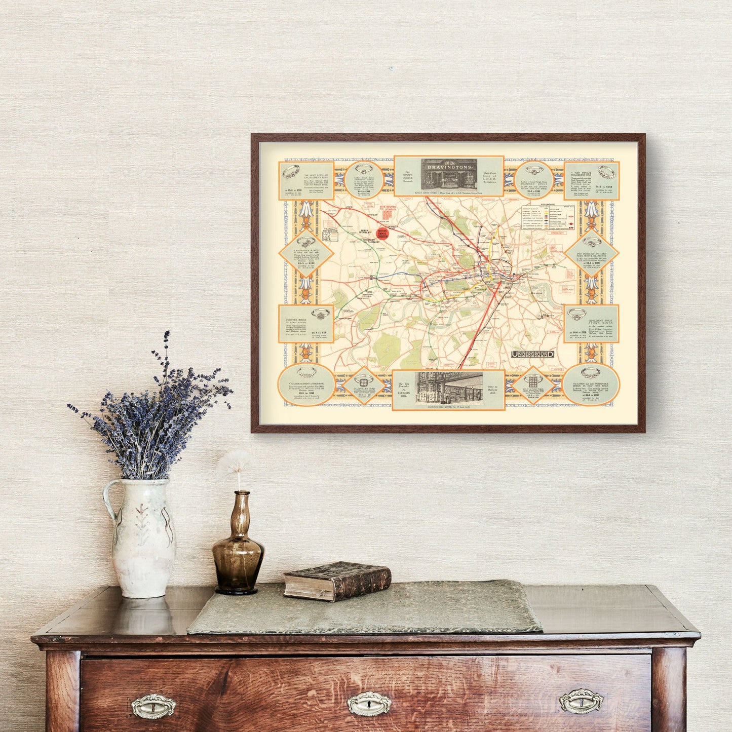 Vintage Railroad Map of London, 1922