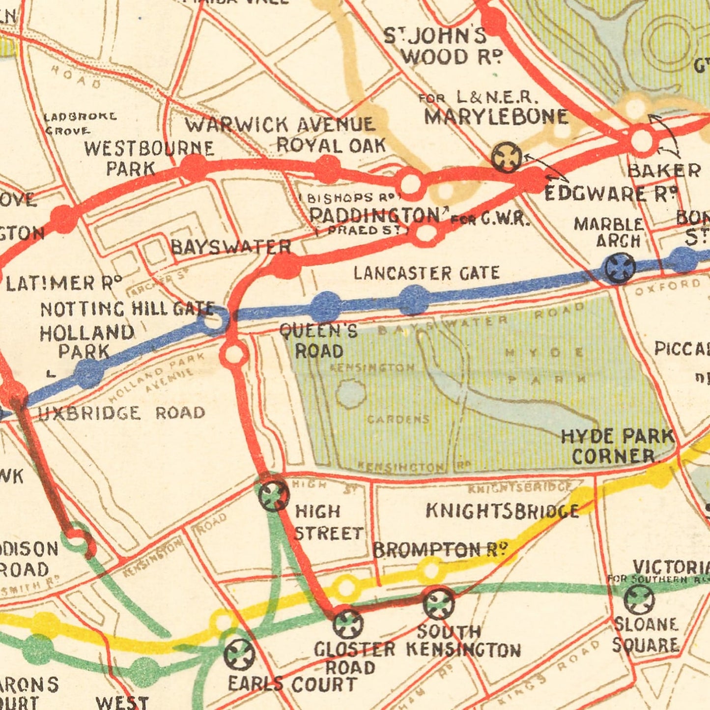 Vintage Railroad Map of London, 1922