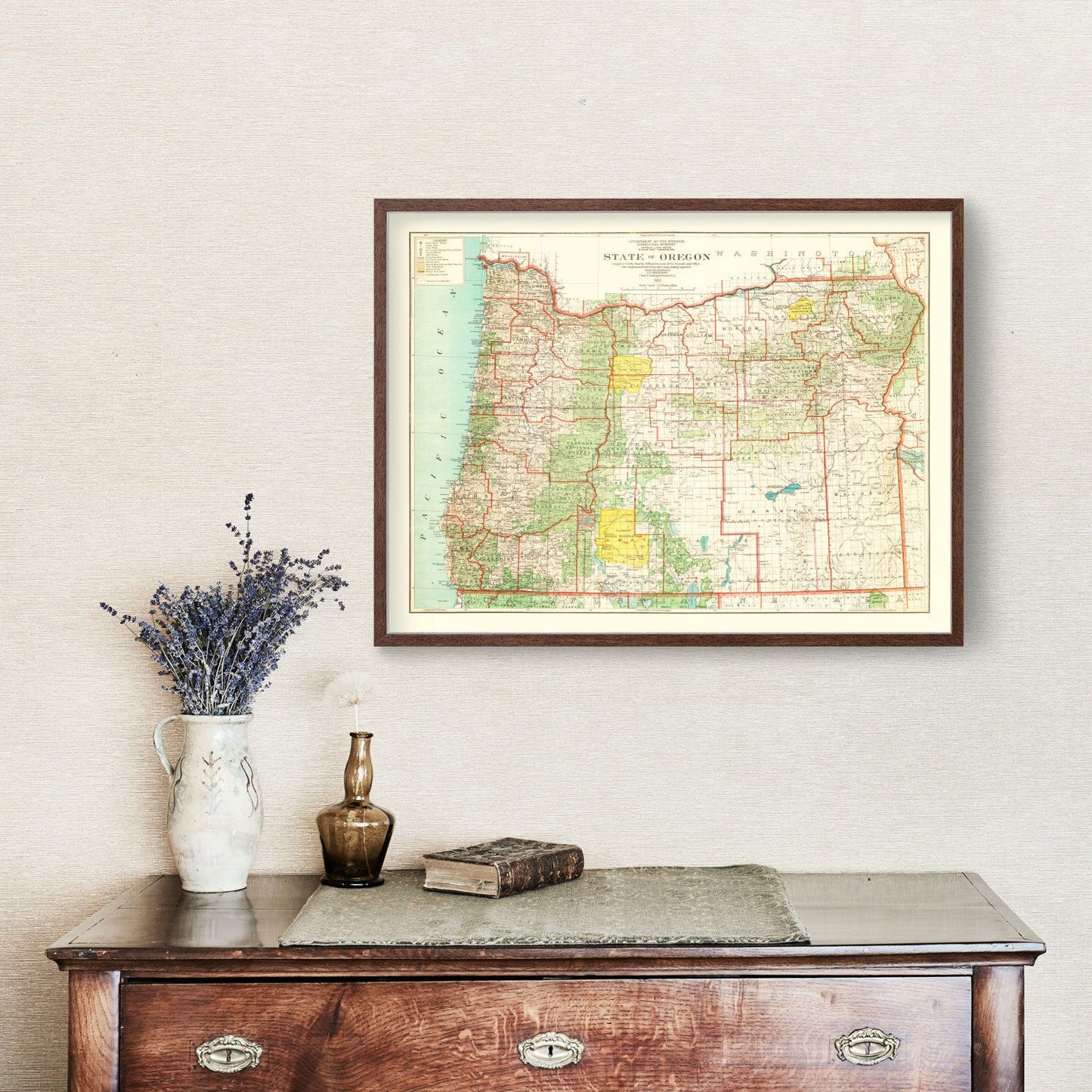 Vintage Map of Oregon, 1922