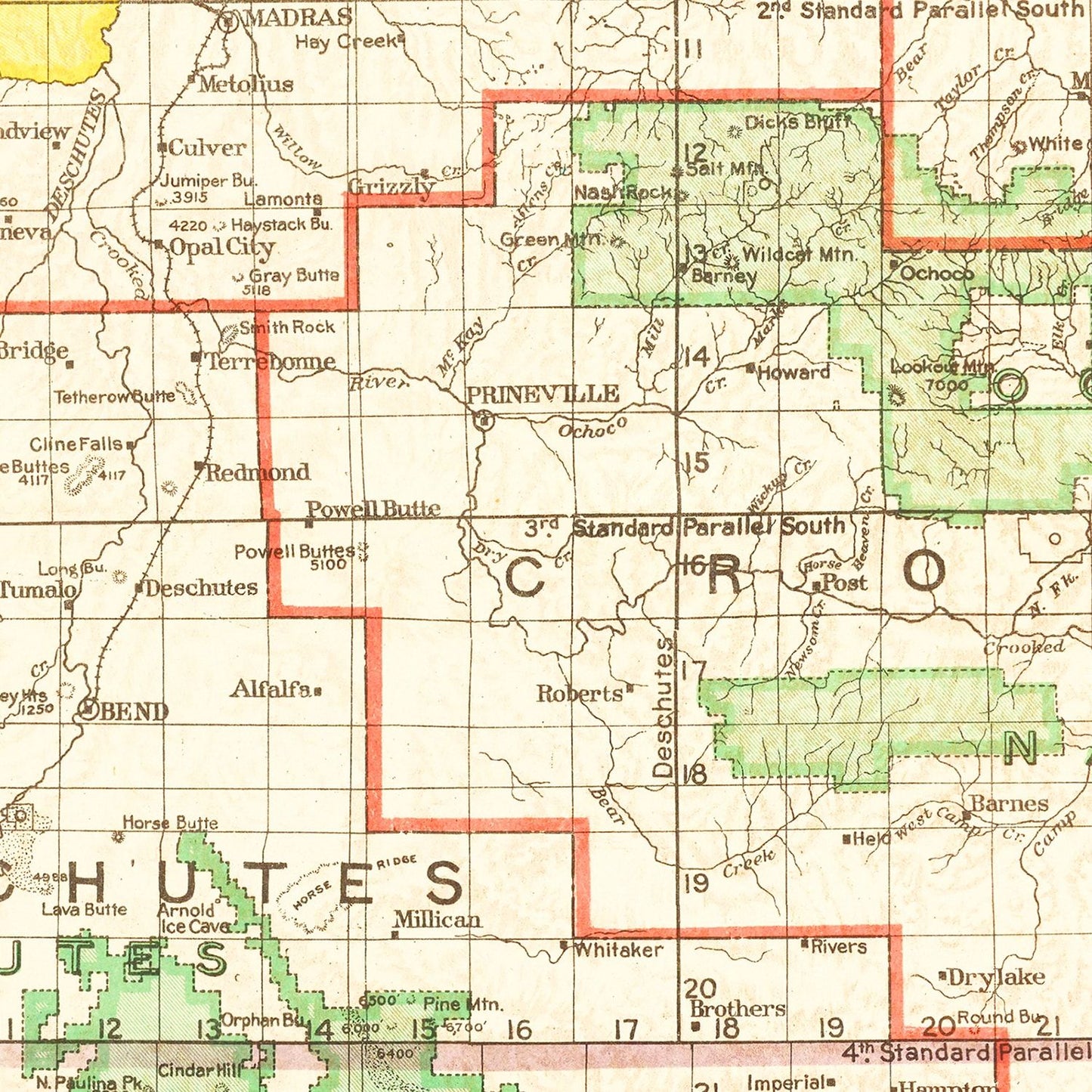 Vintage Map of Oregon, 1922