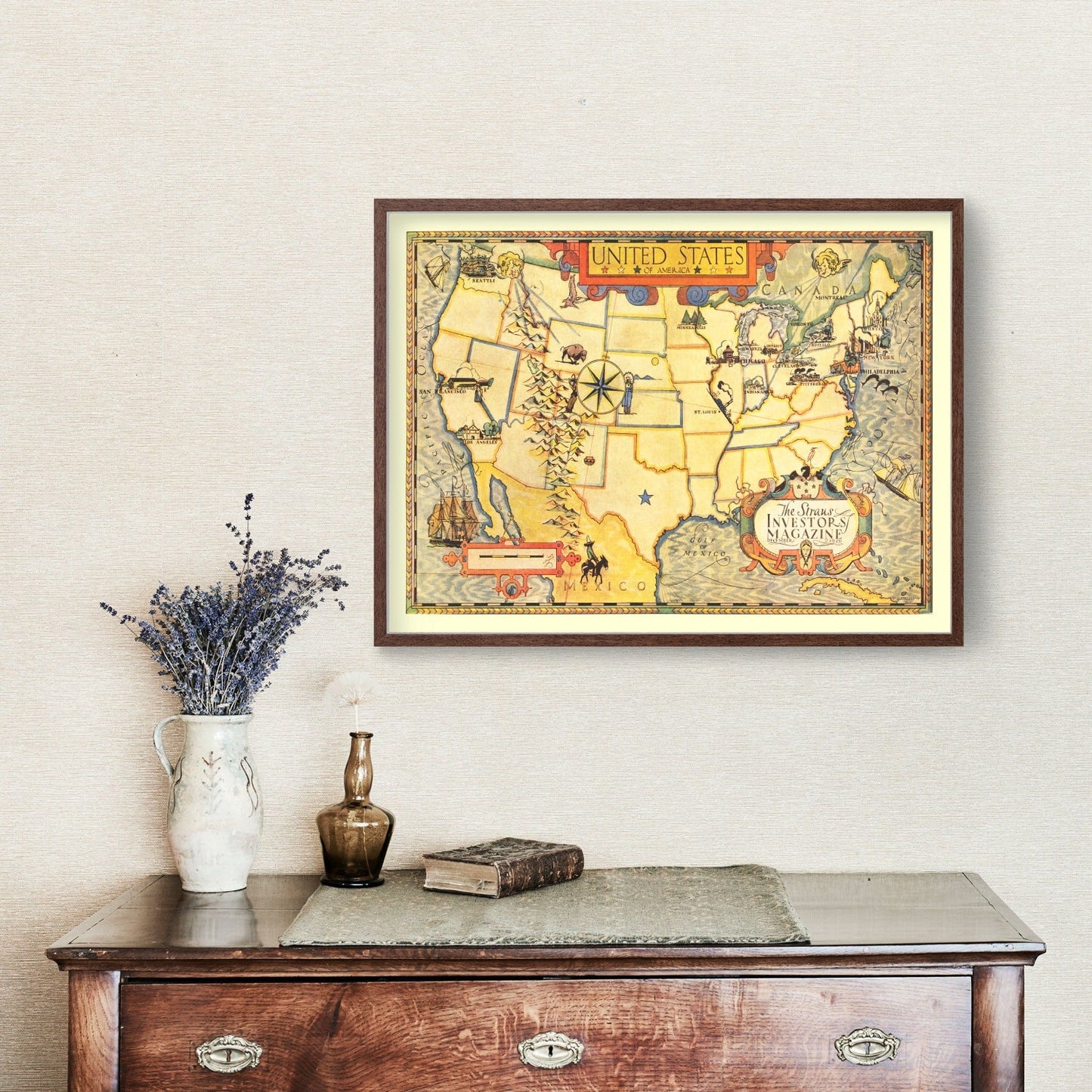 Vintage Map of the United States, 1926 I