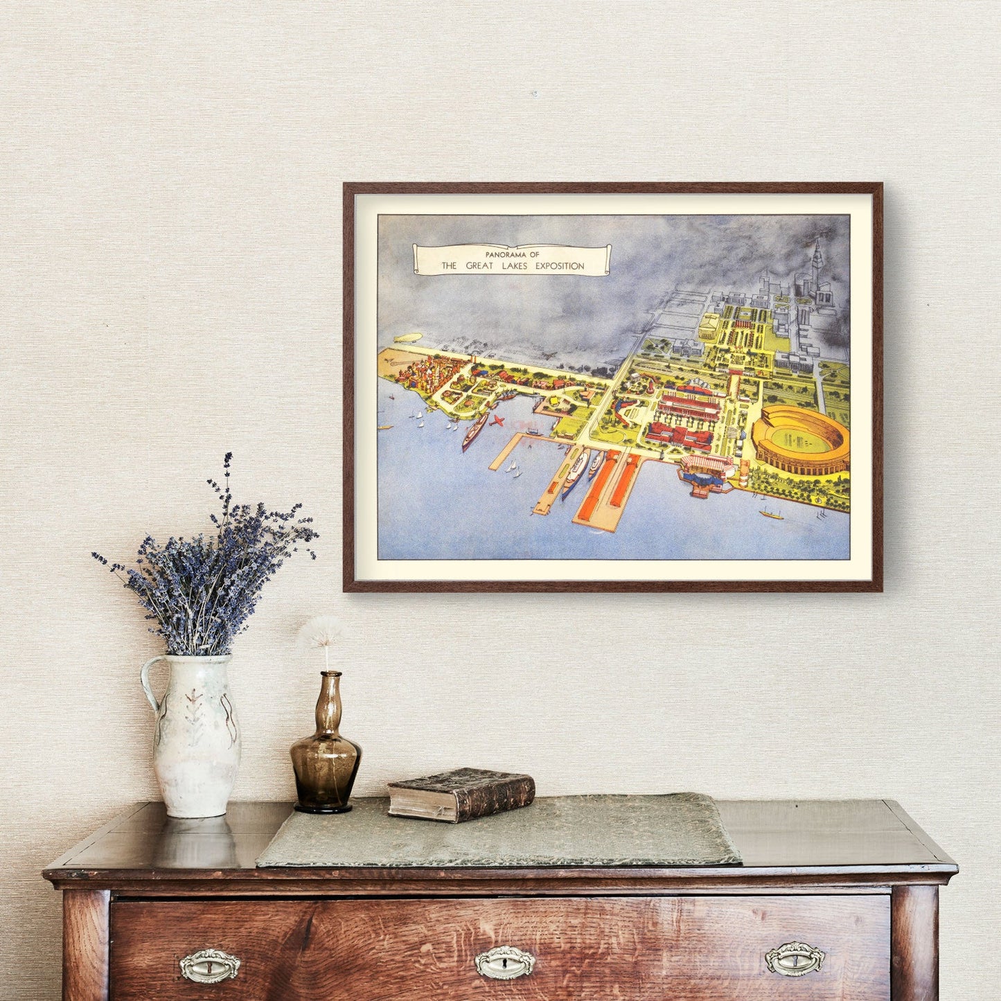 Vintage Map of Great Lakes Exposition, Cleveland, 1936