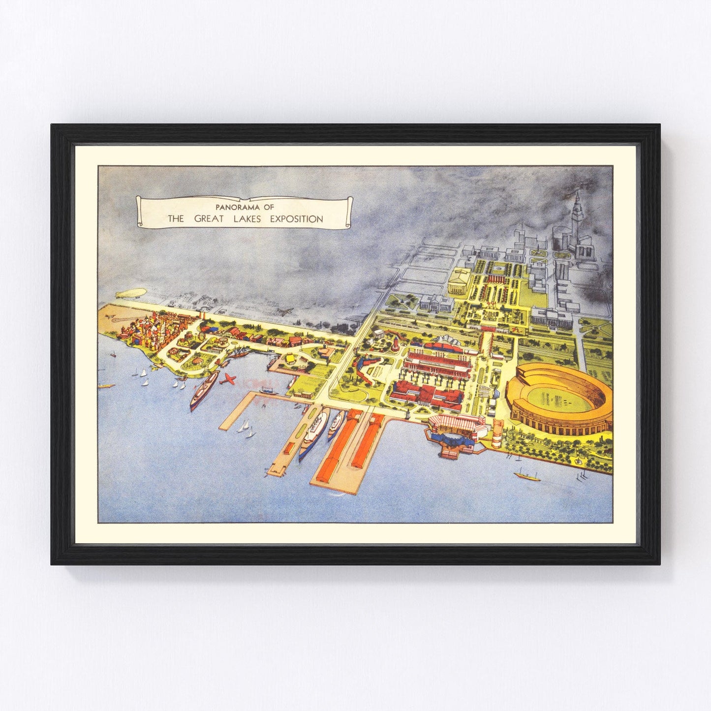 Vintage map of Cleveland Great Lakes Exposition, Ohio, 1936