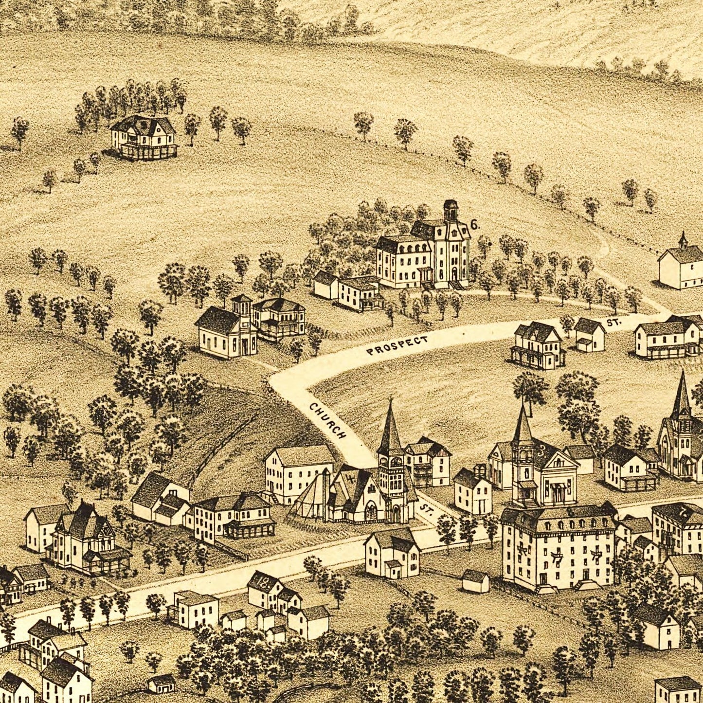 Vintage Map of Stamford, New York, 1890
