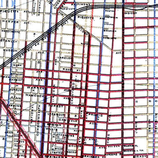 Vintage Map of Detroit, Michigan 1883