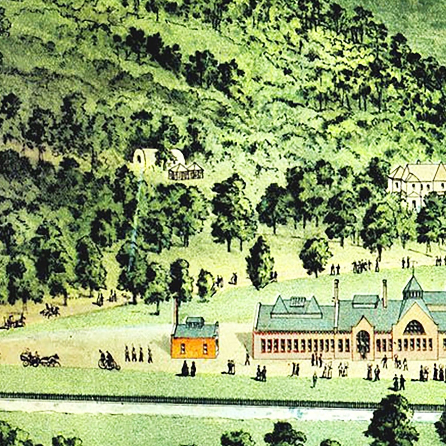 Vintage Map of Hot Springs, Garland County, Arkansas, 1890