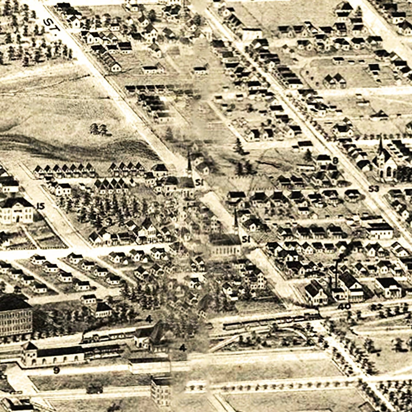 Vintage Map of Anniston, Alabama, 1903 Wall Art