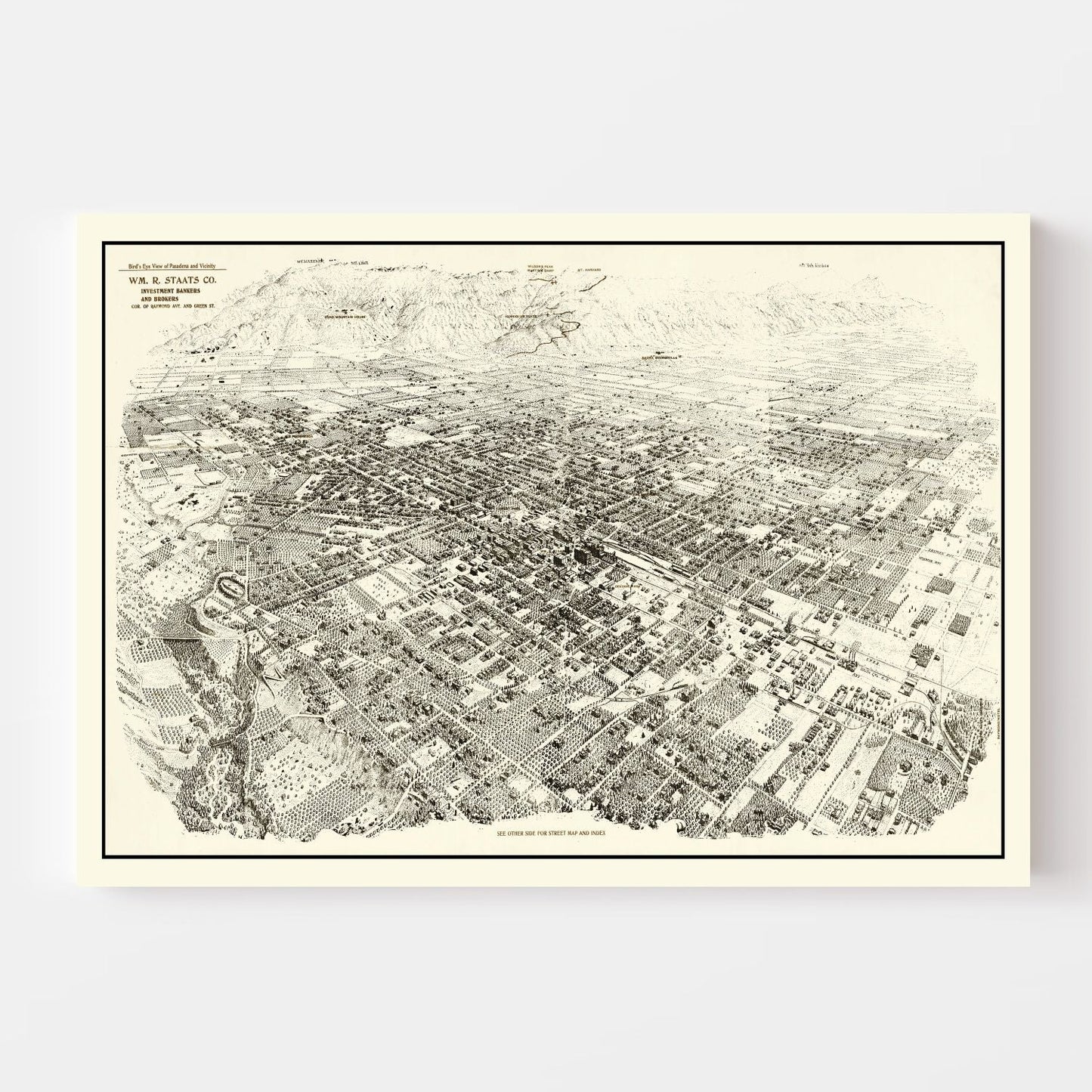 Vintage Map of Pasadena, California, 1903