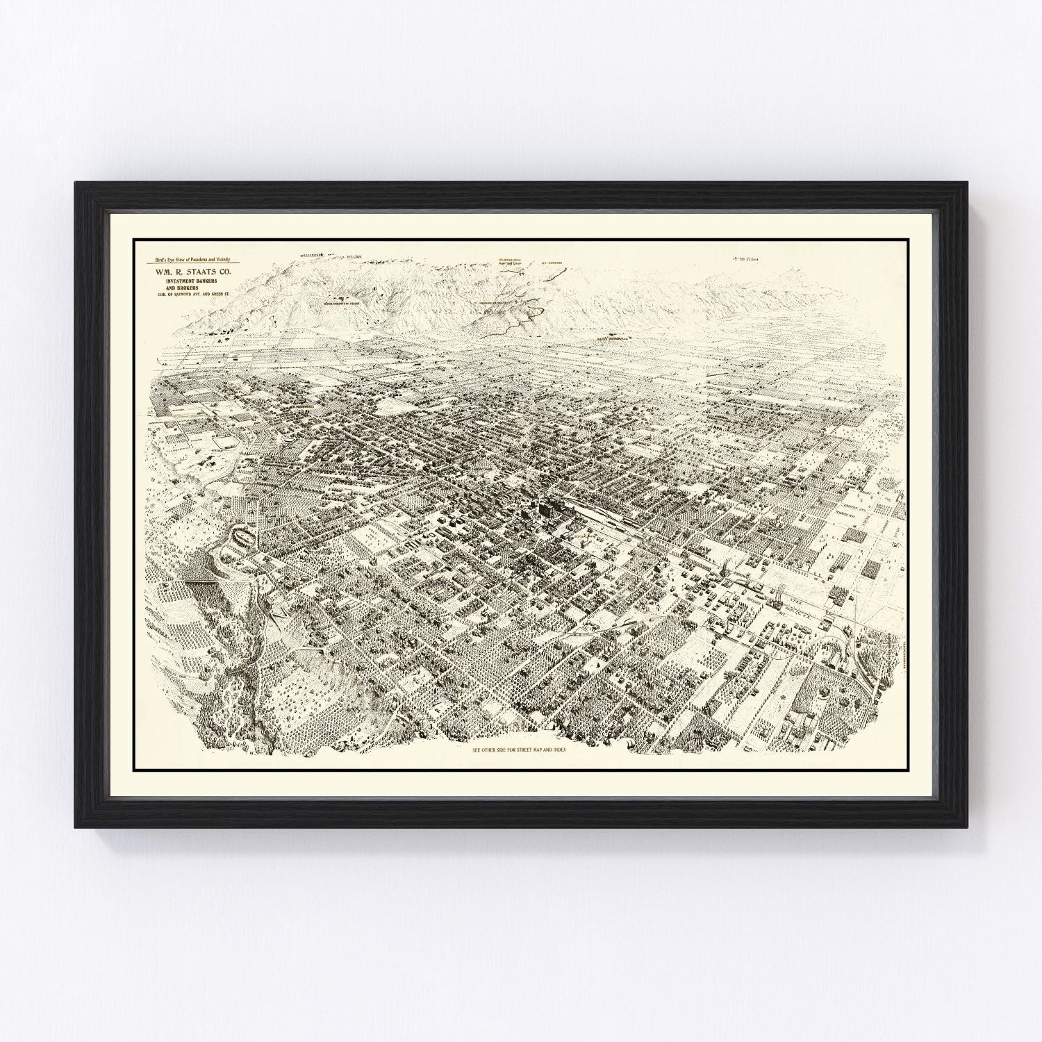Vintage map of Pasadena, California, 1903