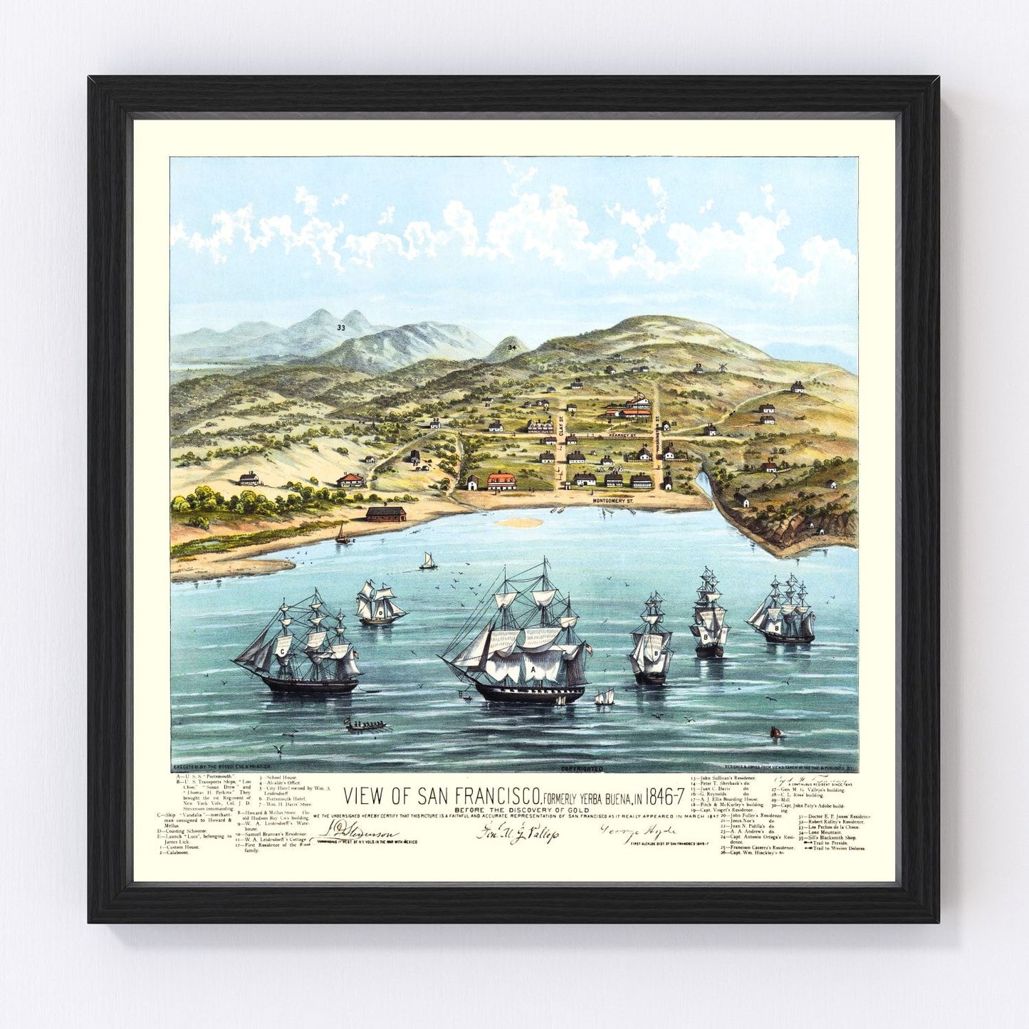 vintage map of San Francisco, California, 1884