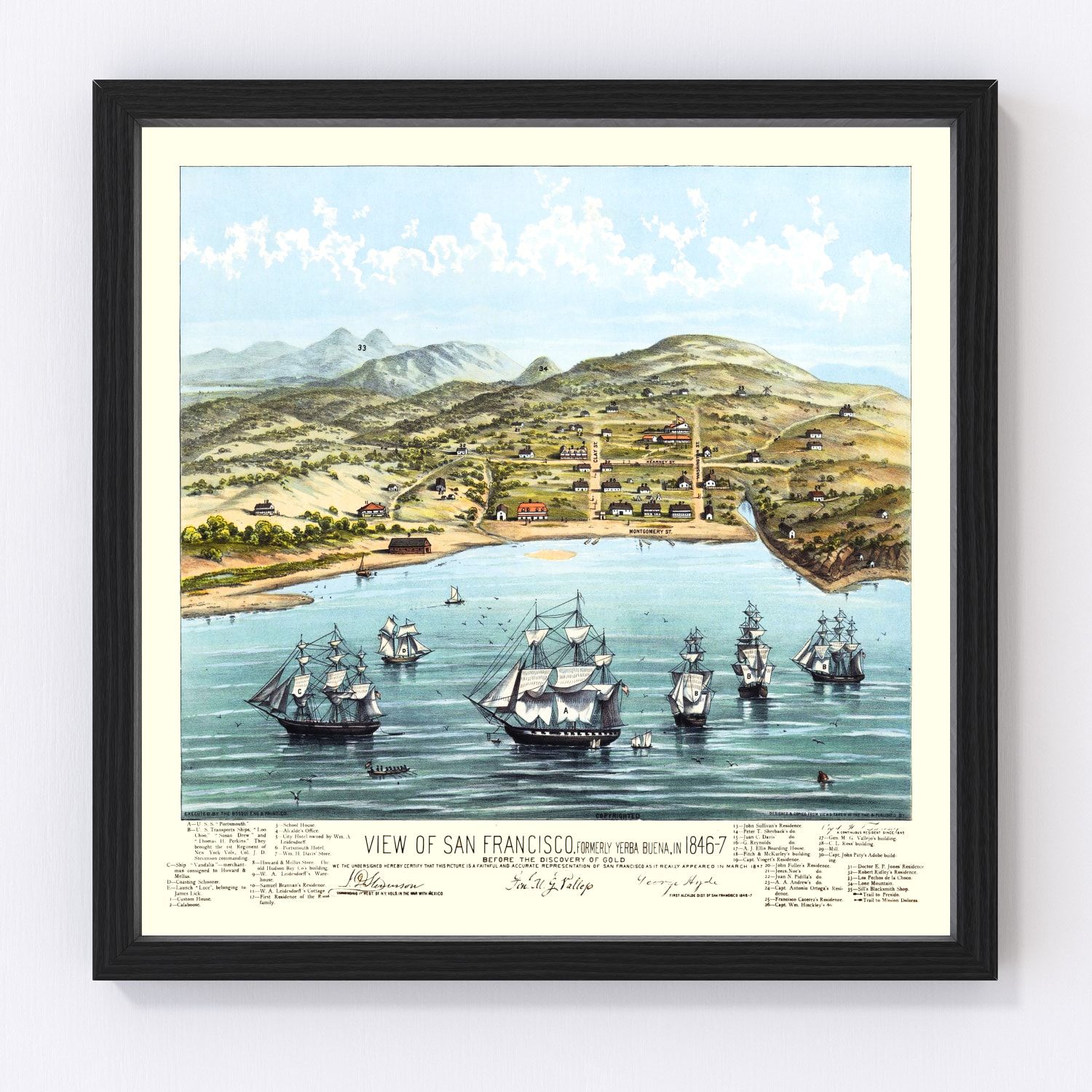 vintage map of San Francisco, California, 1884