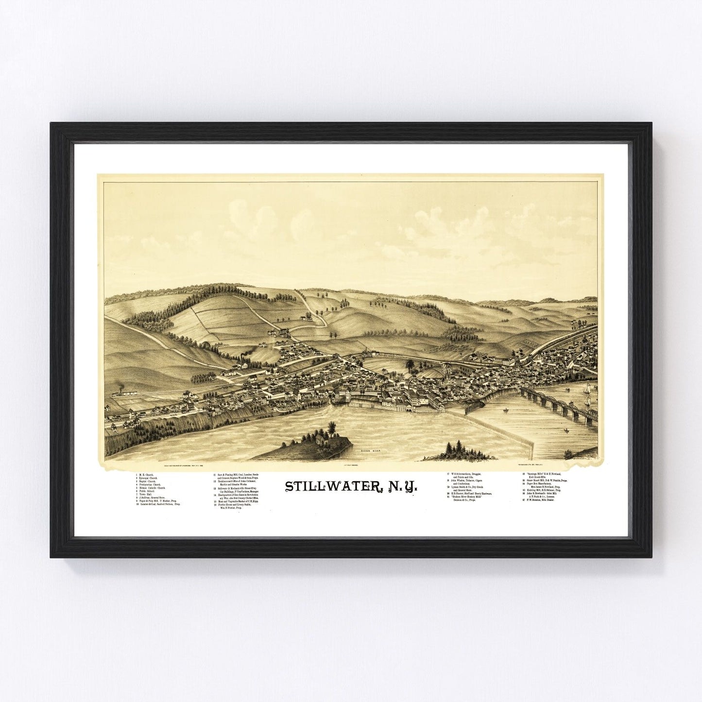 Vintage map of Stillwater, Saratoga County, New York, 1889