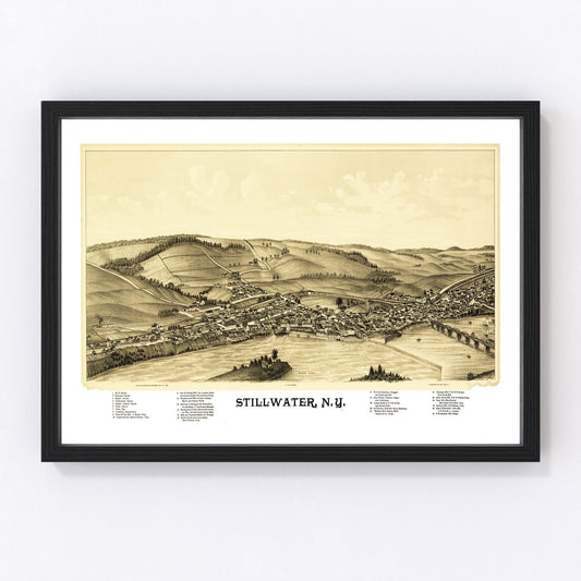 Vintage map of Stillwater, Saratoga County, New York, 1889
