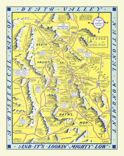 Vintage Death Valley Map, 1948