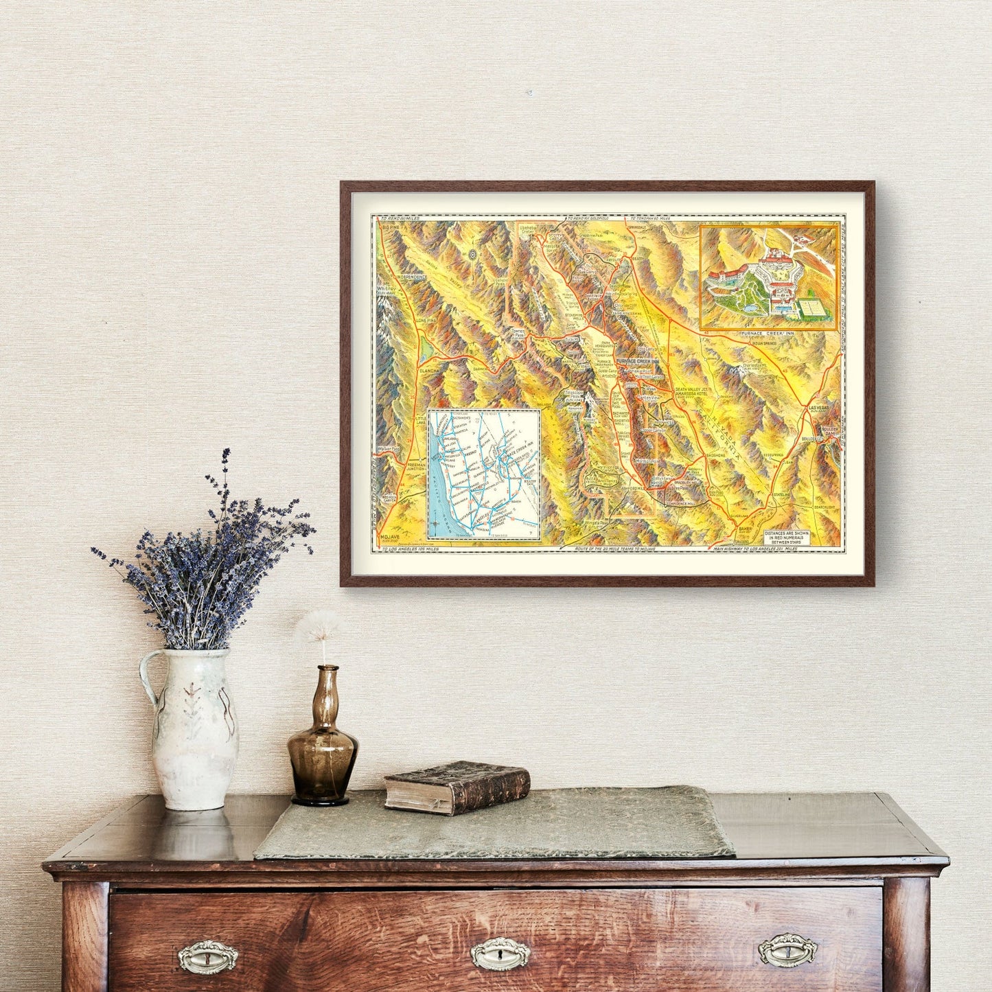 Vintage Map of Death Valley National Park 1934