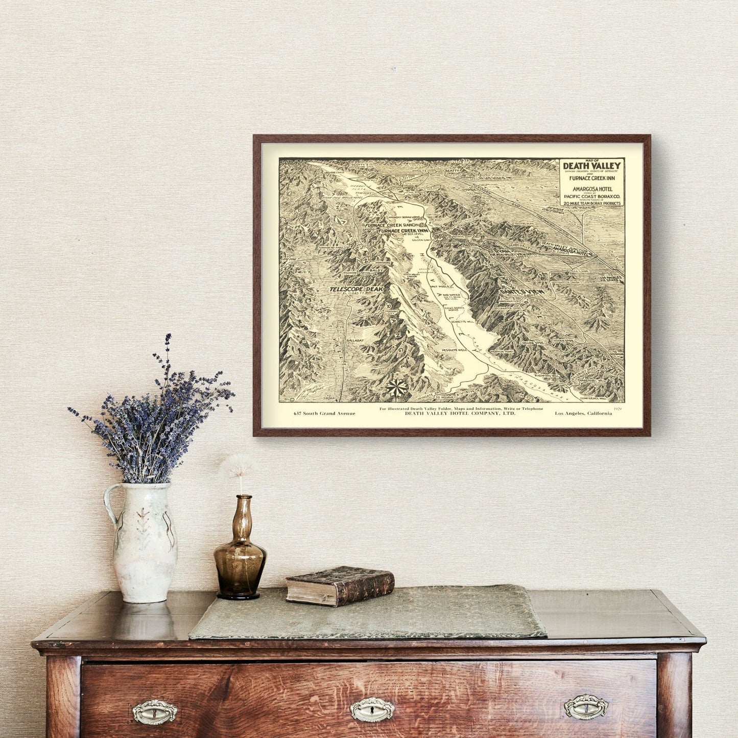 Vintage Map of Death Valley National Park 1929