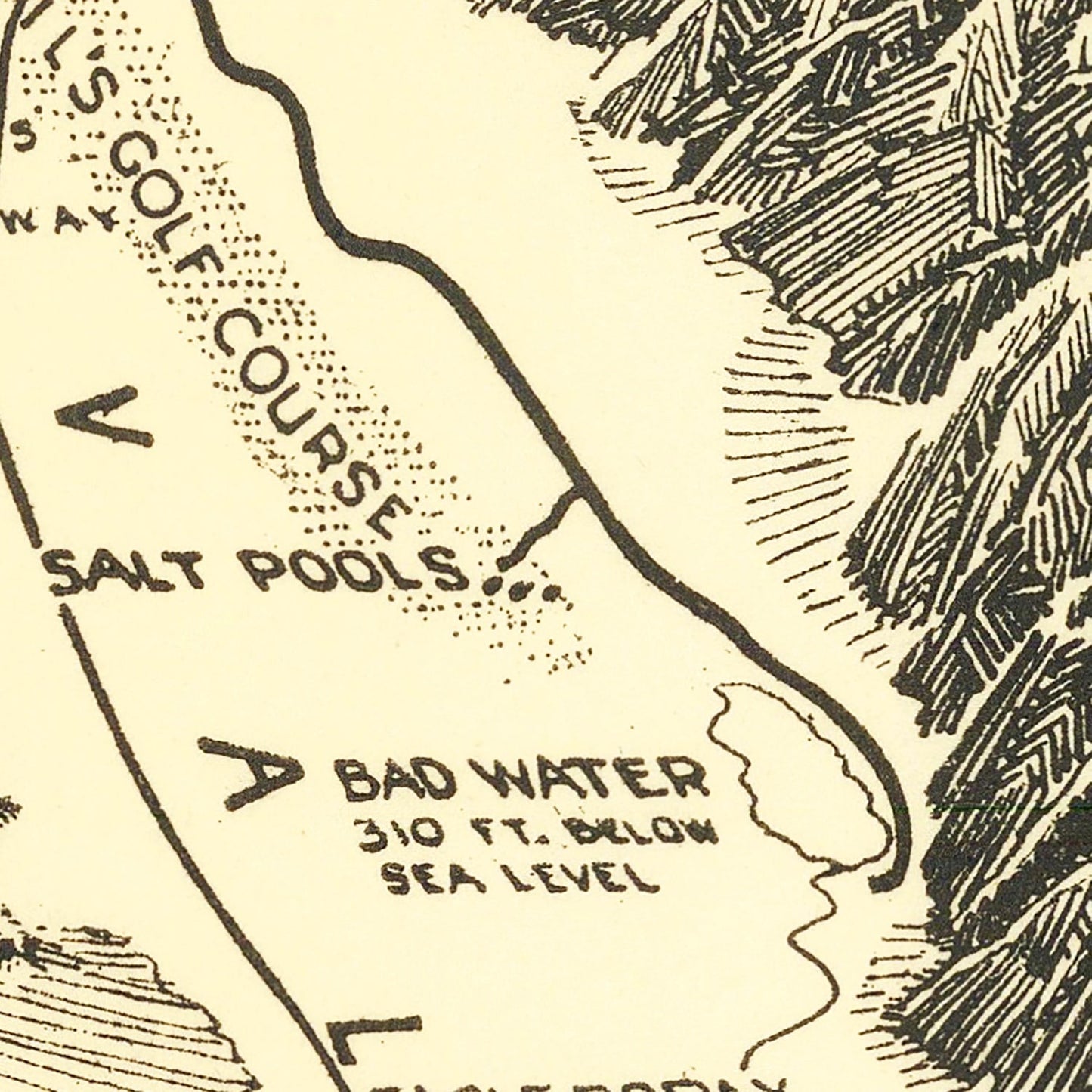 Vintage Map of Death Valley National Park 1929