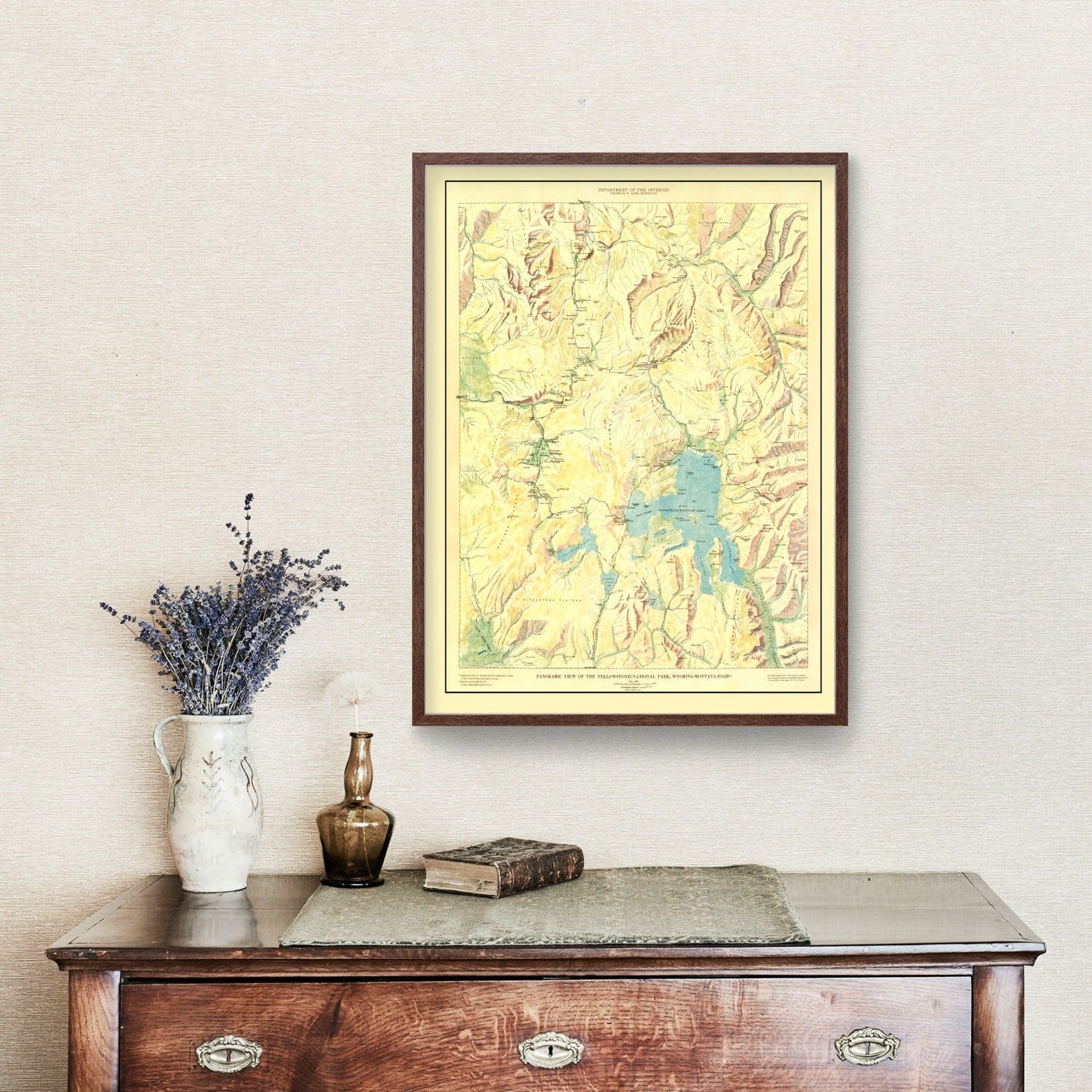 Vintage Map of Yellowstone National Park, 1915