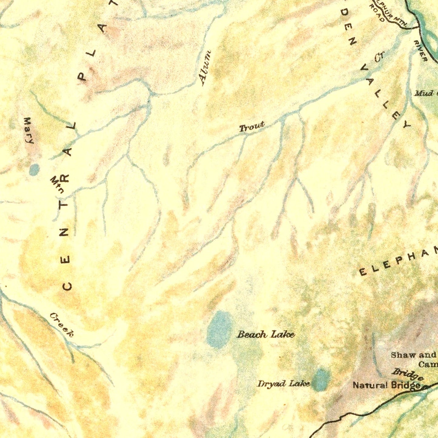 Vintage Map of Yellowstone National Park, 1915
