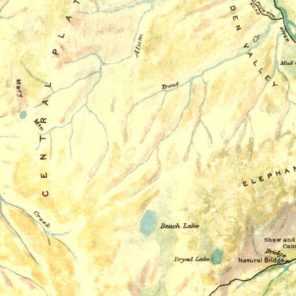 Vintage Map of Yellowstone National Park, 1915