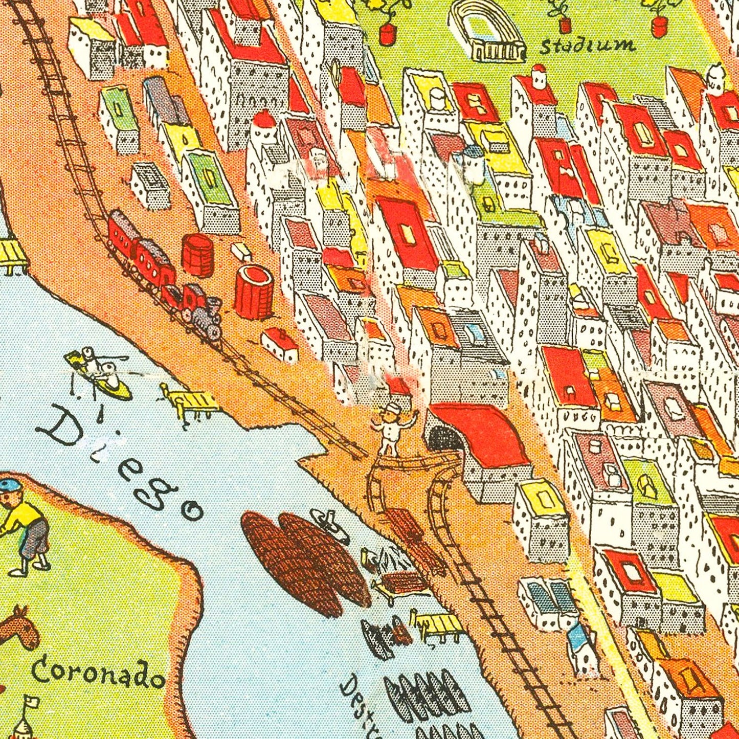 Vintage Map of San Diego, California, 1928