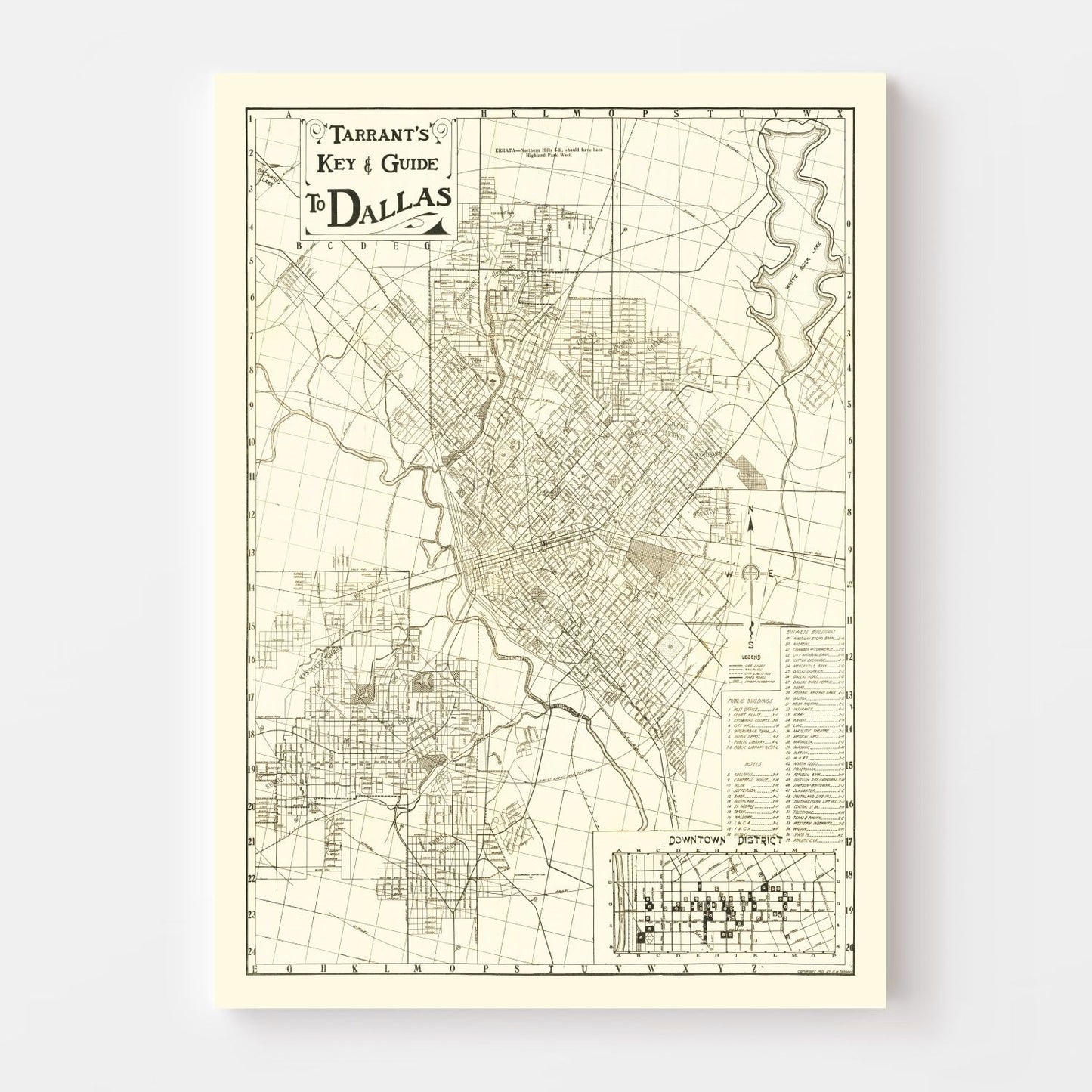 Vintage Map of Dallas County, Texas, 1925