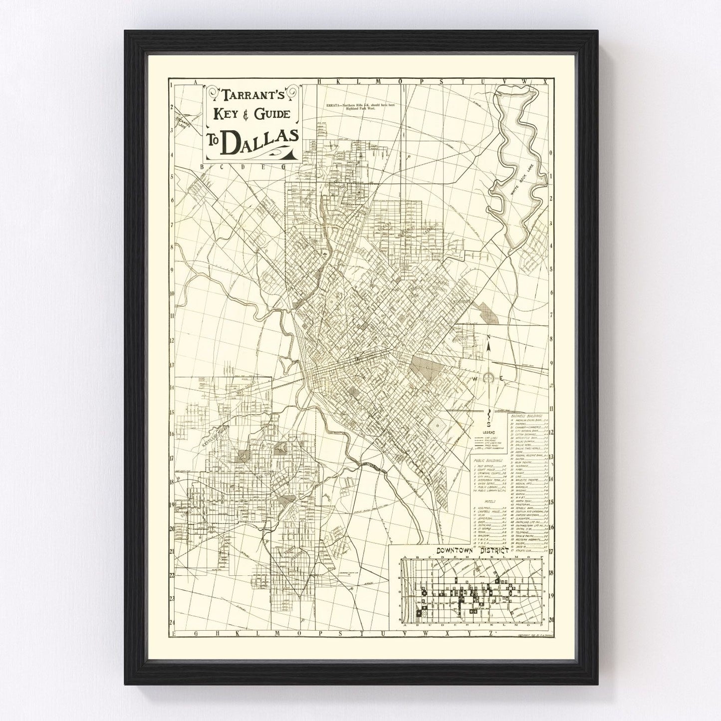 vintage map of Dallas County, Texas, 1925