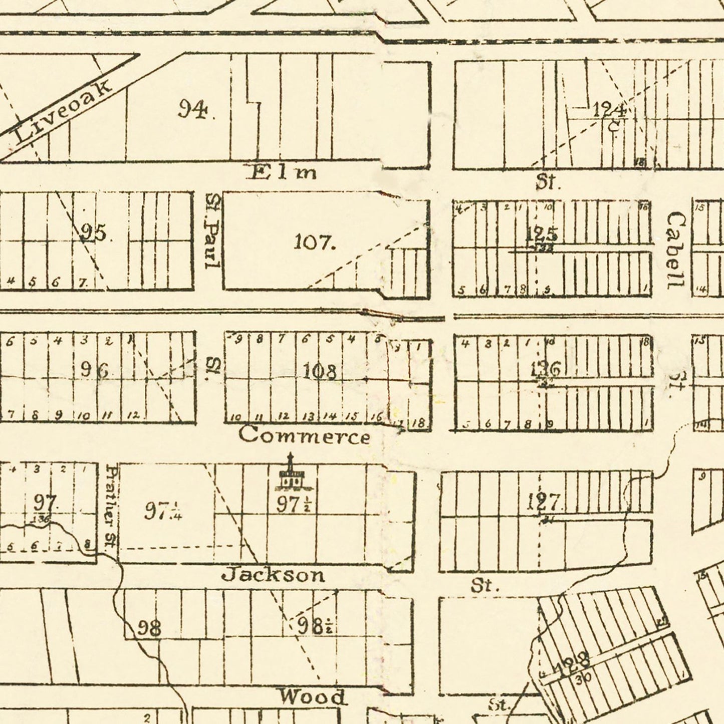 Vintage Map of Dallas, Texas 1878
