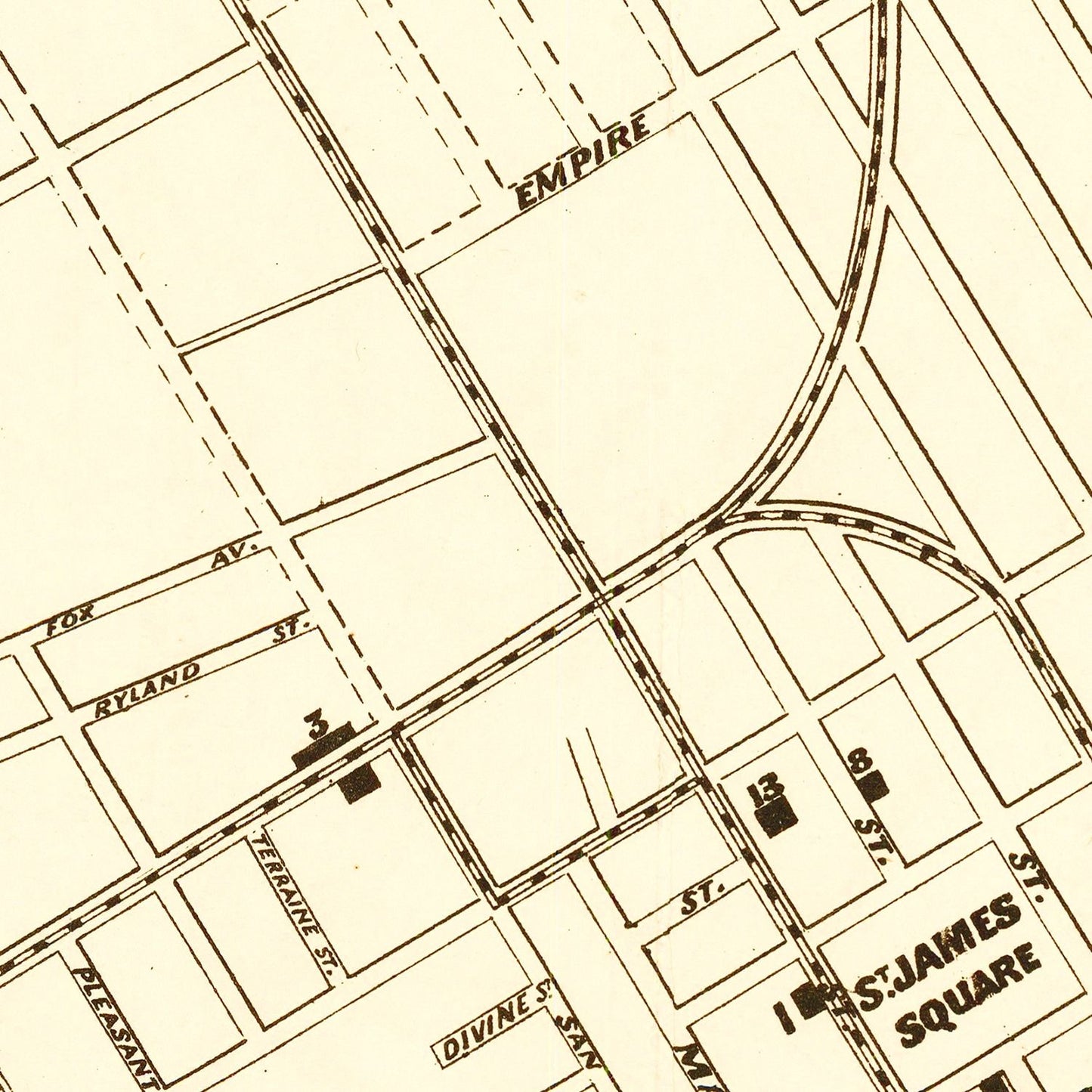Vintage Map of San Jose, California, 1872
