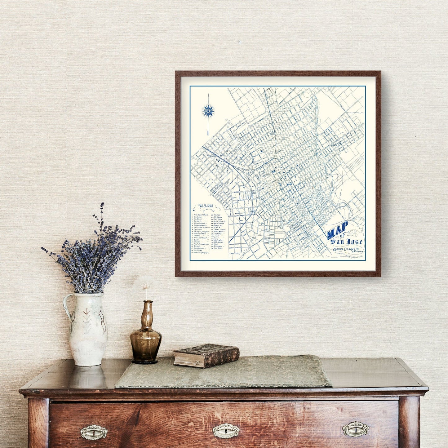 Vintage Map of San Jose, California, 1909