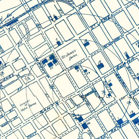 Vintage Map of San Jose, California, 1909