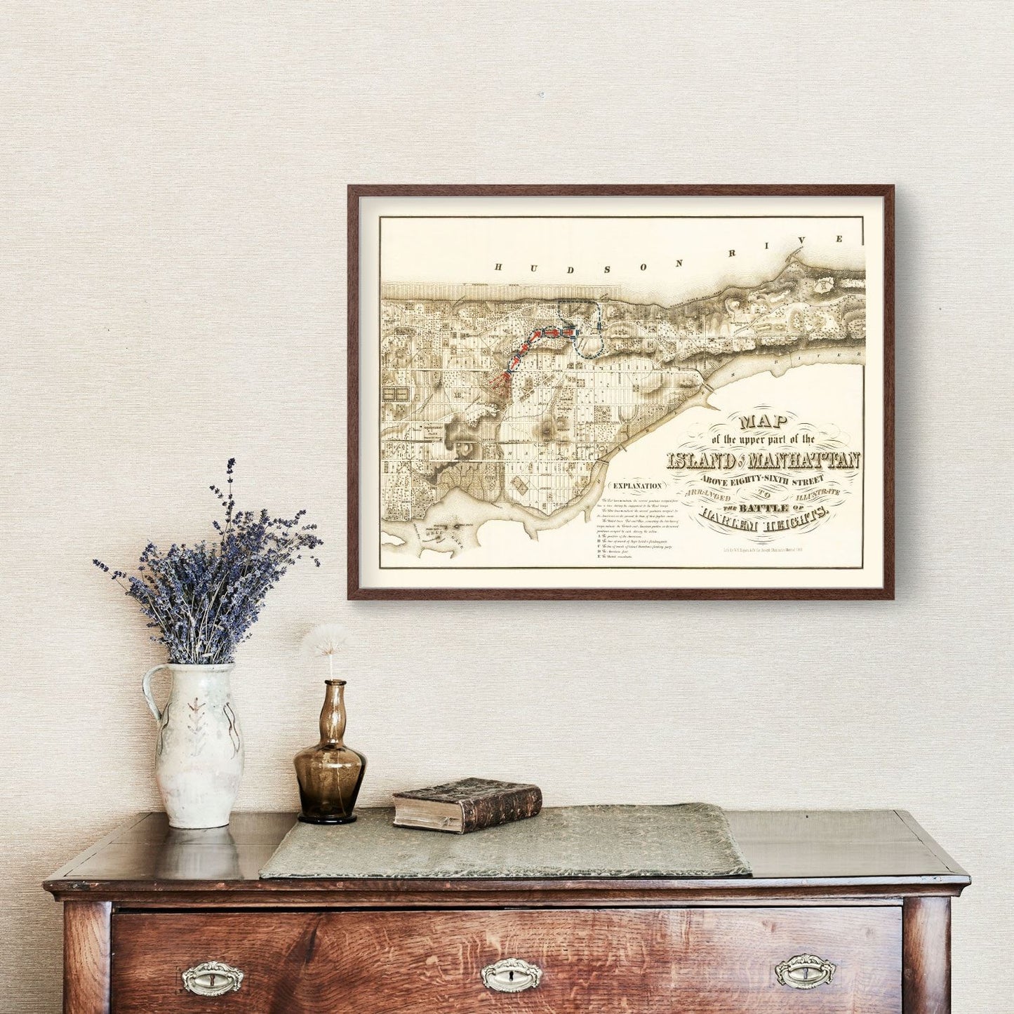 Vintage Map of Manhattan, New York, 1868