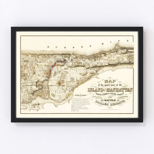 Vintage map of Manhattan, New York, 1868